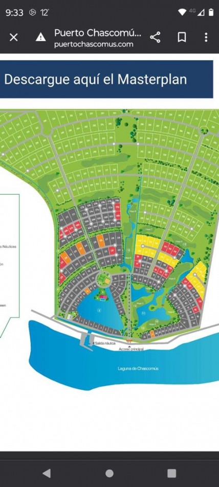 Lote en venta en Puerto Chascomus